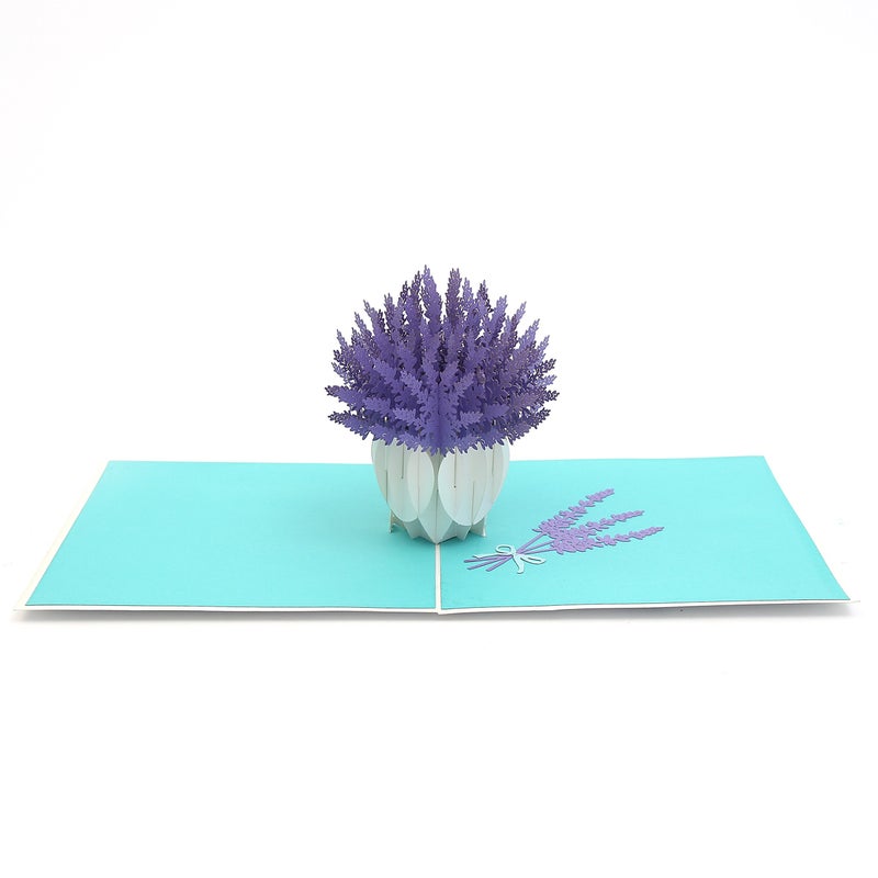 Liif Lavender Blooms Pop Up Card, 3D Flower Greeting Card, Pop Up Card for All Occasions, Birthday, Mother's Day, Anniversary, Wedding, Congratulations, Get Well Card, Handmade Gift - Image 2